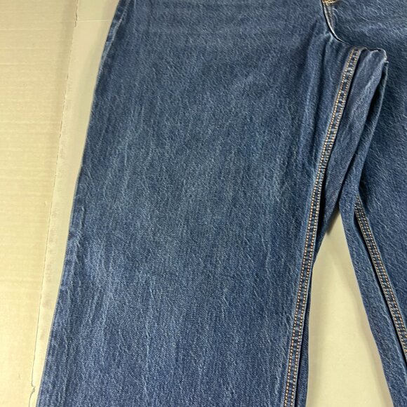 Abercrombie Fitch Jeans Womens 32x27* High Rise Loose Blue Raw Hem Denim Tag 31S - Picture 4 of 16